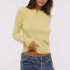 Abbie Lemon Pullover aus Merinowolle und Kaschmir mit Rundhalsausschnitt Abbie Lemon Pullover aus Merinowolle und Kaschmir mit Rundhalsausschnitt