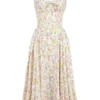 Adabella Hellblaues Baumwoll-Halter-Sommerkleid mit Wiesenblumen-Print Adabella Hellblaues Baumwoll-Halter-Sommerkleid mit Wiesenblumen-Print