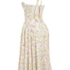 Adabella Hellblaues Baumwoll-Halter-Sommerkleid mit Wiesenblumen-Print Adabella Hellblaues Baumwoll-Halter-Sommerkleid mit Wiesenblumen-Print