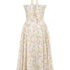 Adabella Hellblaues Baumwoll-Halter-Sommerkleid mit Wiesenblumen-Print Adabella Hellblaues Baumwoll-Halter-Sommerkleid mit Wiesenblumen-Print