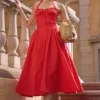 Adabella Italienisches Tomaten-Baumwoll-Halter-Sommerkleid Adabella Italienisches Tomaten-Baumwoll-Halter-Sommerkleid