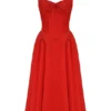 Adabella Italienisches Tomaten-Baumwoll-Halter-Sommerkleid Adabella Italienisches Tomaten-Baumwoll-Halter-Sommerkleid