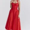 Adabella Italienisches Tomaten-Baumwoll-Halter-Sommerkleid Adabella Italienisches Tomaten-Baumwoll-Halter-Sommerkleid