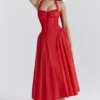 Adabella Italienisches Tomaten-Baumwoll-Halter-Sommerkleid Adabella Italienisches Tomaten-Baumwoll-Halter-Sommerkleid