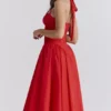 Adabella Italienisches Tomaten-Baumwoll-Halter-Sommerkleid Adabella Italienisches Tomaten-Baumwoll-Halter-Sommerkleid