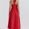 Adabella Italienisches Tomaten-Baumwoll-Halter-Sommerkleid Adabella Italienisches Tomaten-Baumwoll-Halter-Sommerkleid