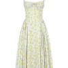 Adabella Midi-Sommerkleid aus Baumwolle mit Vintage-Blumenprint in zartem Blau