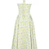 Adabella Midi-Sommerkleid aus Baumwolle mit Vintage-Blumenprint in zartem Blau