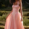 Adabella Rose Pink Baumwoll-Halter-Midi-Sommerkleid Adabella Rose Pink Baumwoll-Halter-Midi-Sommerkleid