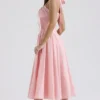 Adabella Rose Pink Baumwoll-Halter-Midi-Sommerkleid Adabella Rose Pink Baumwoll-Halter-Midi-Sommerkleid
