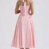 Adabella Rose Pink Baumwoll-Halter-Midi-Sommerkleid Adabella Rose Pink Baumwoll-Halter-Midi-Sommerkleid