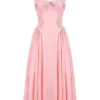 Adabella Rose Pink Baumwoll-Halter-Midi-Sommerkleid Adabella Rose Pink Baumwoll-Halter-Midi-Sommerkleid