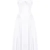 Adabella Weißes Baumwoll-Halter-Sommerkleid Adabella Weißes Baumwoll-Halter-Sommerkleid