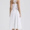 Adabella Weißes Baumwoll-Halter-Sommerkleid Adabella Weißes Baumwoll-Halter-Sommerkleid