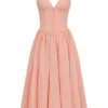 Adalyn Pfirsichfarbenes Midi-Sommerkleid mit Broderie Anglaise Adalyn Pfirsichfarbenes Midi-Sommerkleid mit Broderie Anglaise