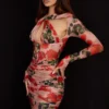Adanna Korsett-Mini-Kleid mit Rosenprint Adanna Korsett-Mini-Kleid mit Rosenprint