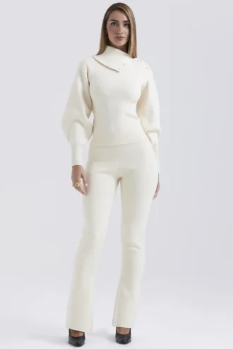 Adelita Pullover aus cremefarbener Kaschmirmischung