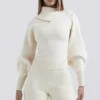 Adelita Pullover aus cremefarbener Kaschmirmischung Adelita Pullover aus cremefarbener Kaschmirmischung