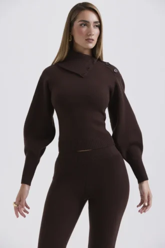Adelita Pullover aus Kaschmirmischung in Schokoladenbraun