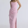 Adrienne Pink Quartz Georgette-Trägerloses Abendkleid Adrienne Pink Quartz Georgette-Trägerloses Abendkleid