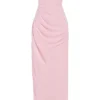 Adrienne Pink Quartz Georgette-Trägerloses Abendkleid Adrienne Pink Quartz Georgette-Trägerloses Abendkleid