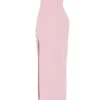 Adrienne Pink Quartz Georgette-Trägerloses Abendkleid Adrienne Pink Quartz Georgette-Trägerloses Abendkleid