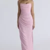 Adrienne Pink Quartz Georgette-Trägerloses Abendkleid Adrienne Pink Quartz Georgette-Trägerloses Abendkleid