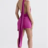 Aida Hot Pink Asymmetrisches Wickelkleid Aida Hot Pink Asymmetrisches Wickelkleid