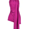 Aida Hot Pink Asymmetrisches Wickelkleid Aida Hot Pink Asymmetrisches Wickelkleid