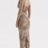 Aiza Maxikleid mit cremefarbenem Blumenprint