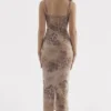 Aiza Maxikleid mit cremefarbenem Blumenprint