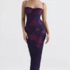 Aiza Maxikleid mit Trauben-Blumenprint