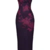 Aiza Maxikleid mit Trauben-Blumenprint