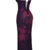 Aiza Maxikleid mit Trauben-Blumenprint