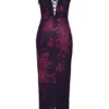 Aiza Maxikleid mit Trauben-Blumenprint