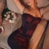 Aiza Maxikleid mit Trauben-Blumenprint