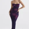 Aiza Maxikleid mit Trauben-Blumenprint