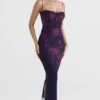 Aiza Maxikleid mit Trauben-Blumenprint