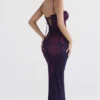 Aiza Maxikleid mit Trauben-Blumenprint
