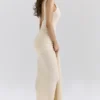 Akaia Champagne Wasserfall-Maxikleid Akaia Champagne Wasserfall-Maxikleid