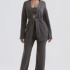 Alaia Strickjacke aus Kaschmirmischung in Anthrazit mit Gürtel Alaia Strickjacke aus Kaschmirmischung in Anthrazit mit Gürtel