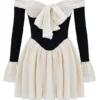 Alana Schwarzes & cremefarbenes schulterfreies Kleid Alana Schwarzes & cremefarbenes schulterfreies Kleid