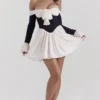 Alana Schwarzes & cremefarbenes schulterfreies Kleid Alana Schwarzes & cremefarbenes schulterfreies Kleid