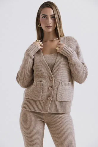 Alara Barley Chunky Strickjacke aus Naturwolle