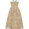 Alba Midi-Kleid aus Baumwolle mit gerafftem Rock und Honeyflower-Print Alba Midi-Kleid aus Baumwolle mit gerafftem Rock und Honeyflower-Print