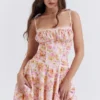Alejandra Korsetts-Kleid mit helllavendelfarbenem Print Alejandra Korsetts-Kleid mit helllavendelfarbenem Print