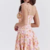 Alejandra Korsetts-Kleid mit helllavendelfarbenem Print Alejandra Korsetts-Kleid mit helllavendelfarbenem Print