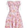 Alejandra Korsetts-Kleid mit helllavendelfarbenem Print Alejandra Korsetts-Kleid mit helllavendelfarbenem Print