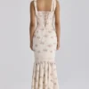 Alessina Elfenbeinfarbenes Vintage-Rosen-Print-Maxikleid aus Baumwolle mit Spitze Alessina Elfenbeinfarbenes Vintage-Rosen-Print-Maxikleid aus Baumwolle mit Spitze