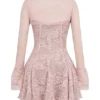 Alice – Perfektes rosa Spitzen-Mini-Kleid Alice – Perfektes rosa Spitzen-Mini-Kleid